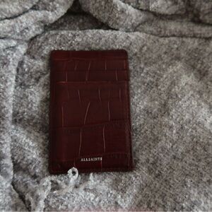 All Saints Burgundy Card Holder